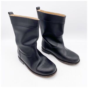 Lanvin Petite Black Leather Boots Size 28‎